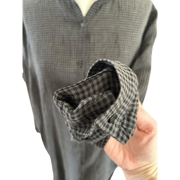 Eileen Fisher Oversized Organic Linen Maxi Puckered Shirt Dress Mandarin Gray XS - Picture 5 of 11